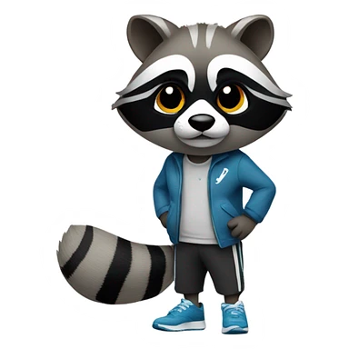 Raccoon wearing Nikes shoes sticker