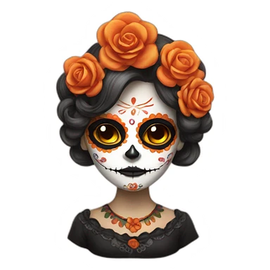 dia de los muertos girl happy sticker