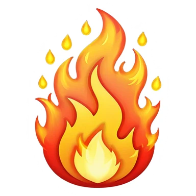 glitter red fire sticker