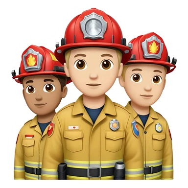 Two fireman and a EMT standing together  sticker