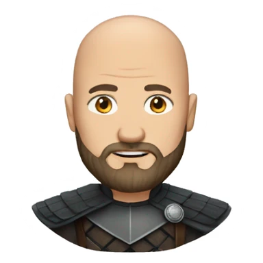 Bald man with beard in game of thrones outfit  sticker