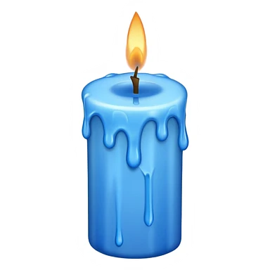 Dripping blue candle, at a 45 degree angle, wax dripping down sticker