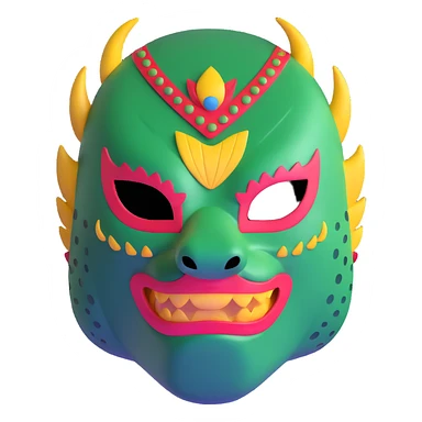 Louisiana themed luchador mask with alligator design and bayou elements sticker