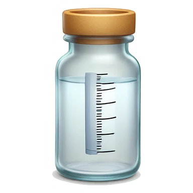 Clear glass insulin vial with a plain label sticker