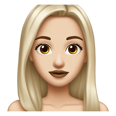 White girl with brown chocolate almond eyes and medium straight hair and dark defined eyebrows with wide lips but lil thin  sticker