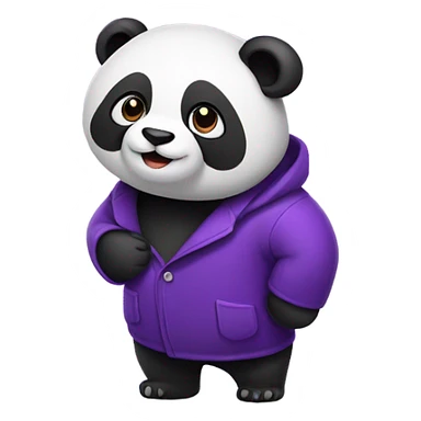 Purple panda sticker