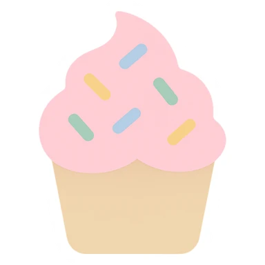 cupcake with pink icing and colorful sprinkles sticker