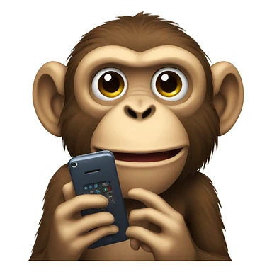 monkey holding phone sticker