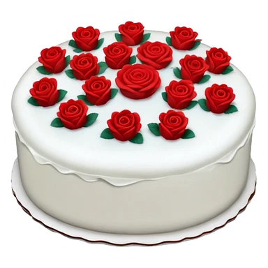 Cake with red roses sticker