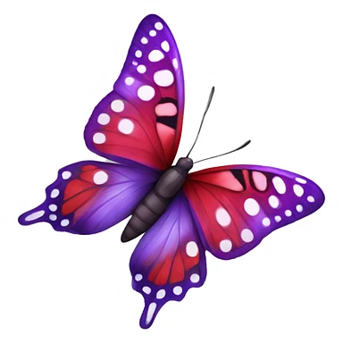Red and purple spotted butterfly sticker