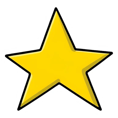 half yellow star symbol sticker
