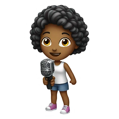 Girl with a microphone  sticker