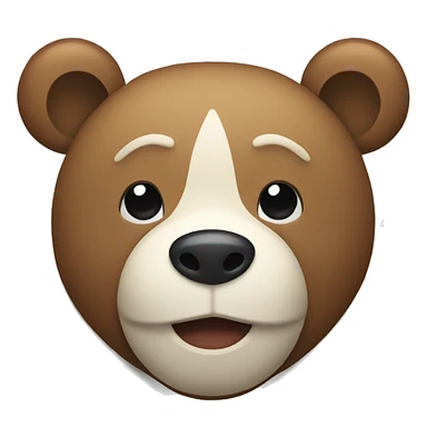 emoji bear face with white outline sticker