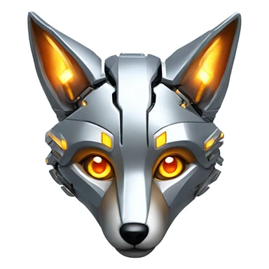 Robot Fox terminator face sticker