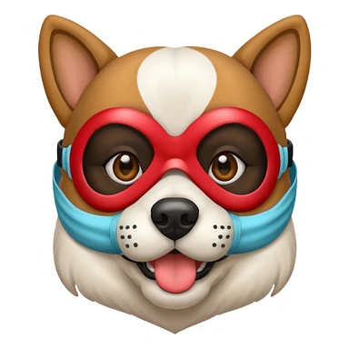 Dog wearing a mask  sticker