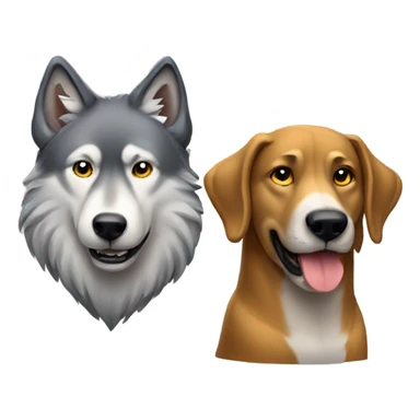 wolf and dog sticker