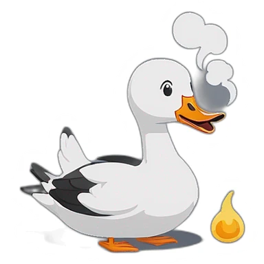 The goose is smoking and smoke  sticker