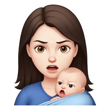 Depressed Brunette with Postpartum rage sticker