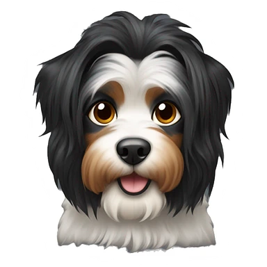 Yorshire black hair, dog sticker