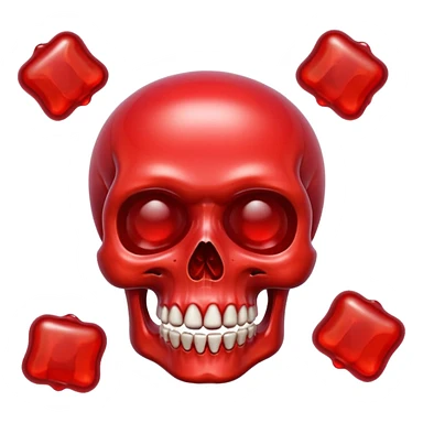 Skull red jelly Candy sticker