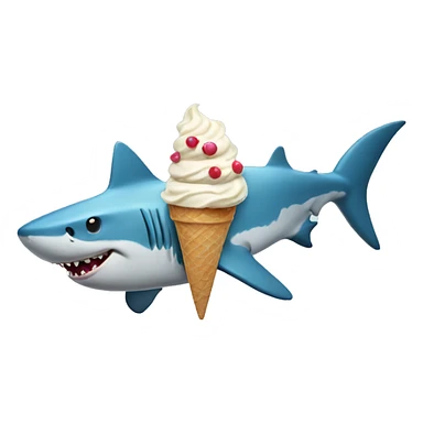 Shark with ice Cream  sticker