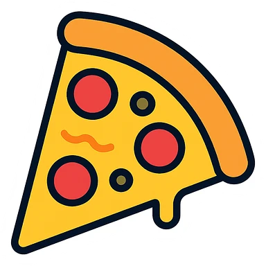 color outline icon of a pizza slice sticker