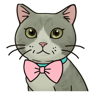 cat with bow sticker