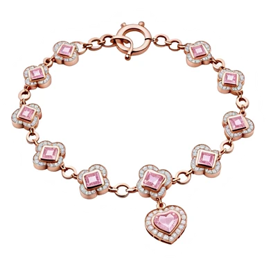pink diamond van cleef 5 motif bracelet sticker
