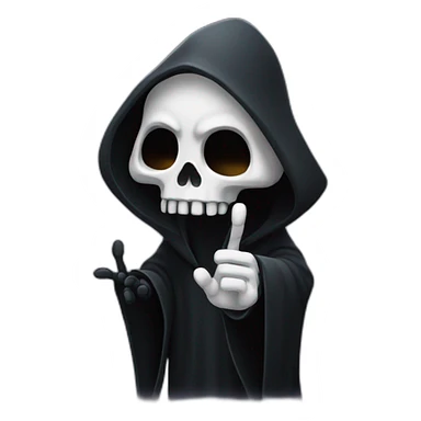 grim reaper waving hand sticker