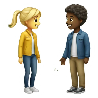 Girl and boy enjoying outdoors together proposal  sticker