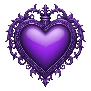 Gothic heart dark purple sticker