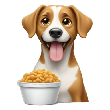 Dog eating food sticker