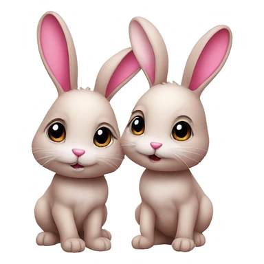 Two bunny pink sticker