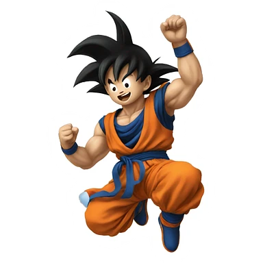 playful goku in the sky sticker