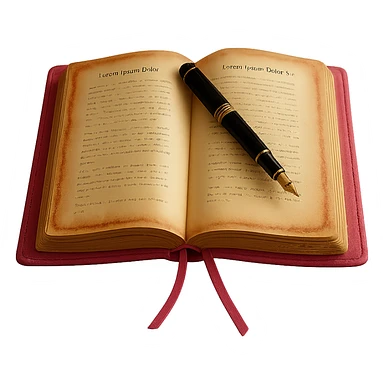 Remove the background, keep only the pink leather-bound diary, realistic and detailed, with transparent background. sticker