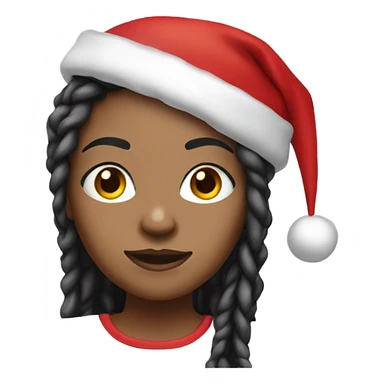 Light skinned Black female santa with black dreadlocks sticker