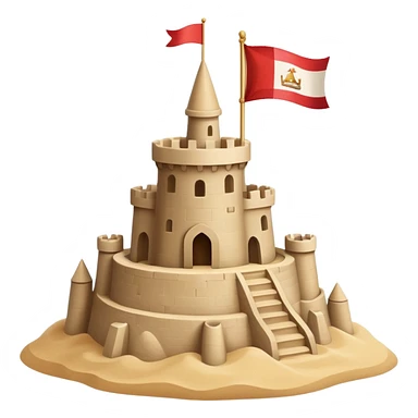 sandcastle with a small flag on top sticker