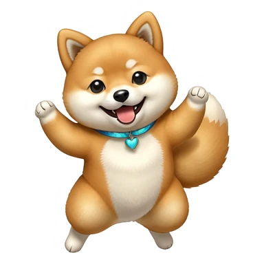 happy shiba inu dancing sticker