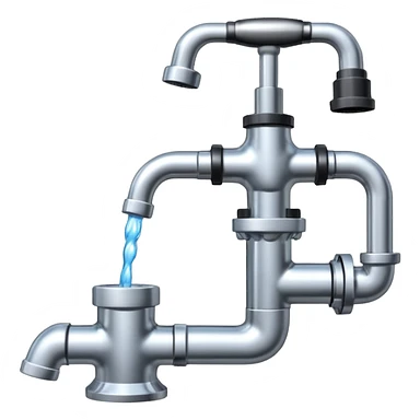 
water pump with a tap, water flows from the tap sticker