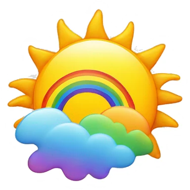 Sun and rainbow sticker