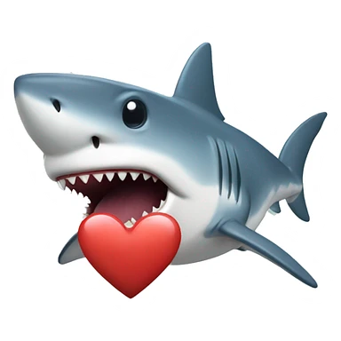 Shark with heart  sticker