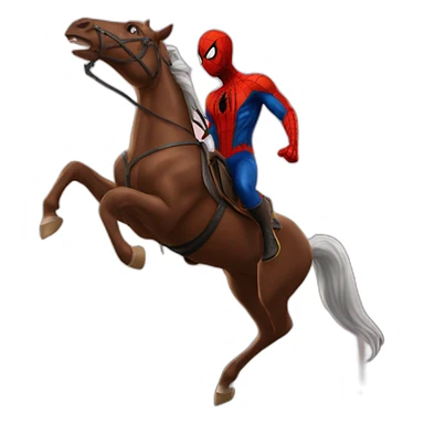 Spiderman sur un cheval sticker