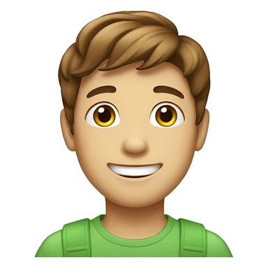 happy boy with brown hair sticker