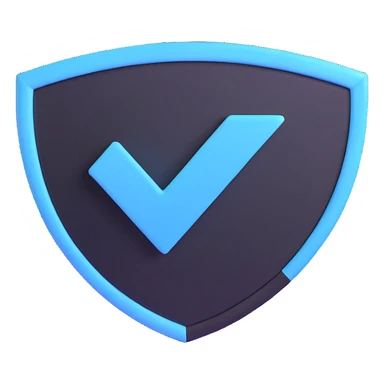 Telegram verification badge, light blue irregular octagon with white checkmark sticker