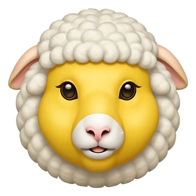 a sheep with yellow mask sticker