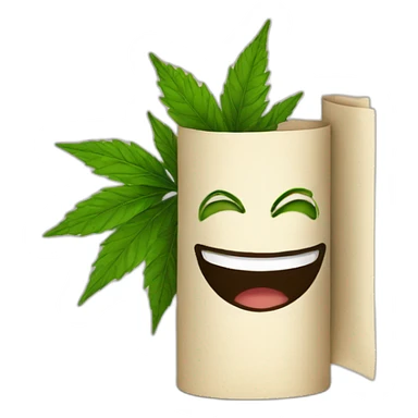 happy-weed-rolled-into-paper sticker