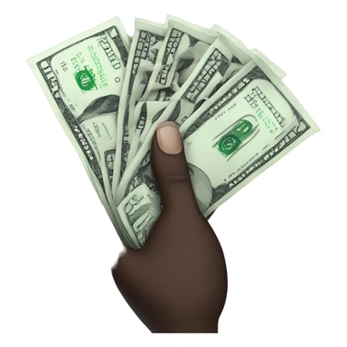 Black hand with the word Toptier tattooed on it holding a big wad of cash sticker