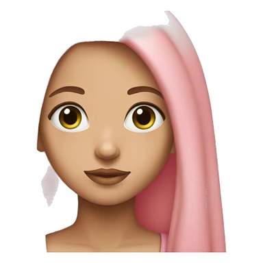 pretty girl with green eyes pink long hair and brown eyebrows sticker