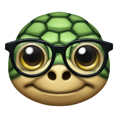 turtle with glasses  sticker
