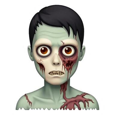 zoombie boy black hair sticker